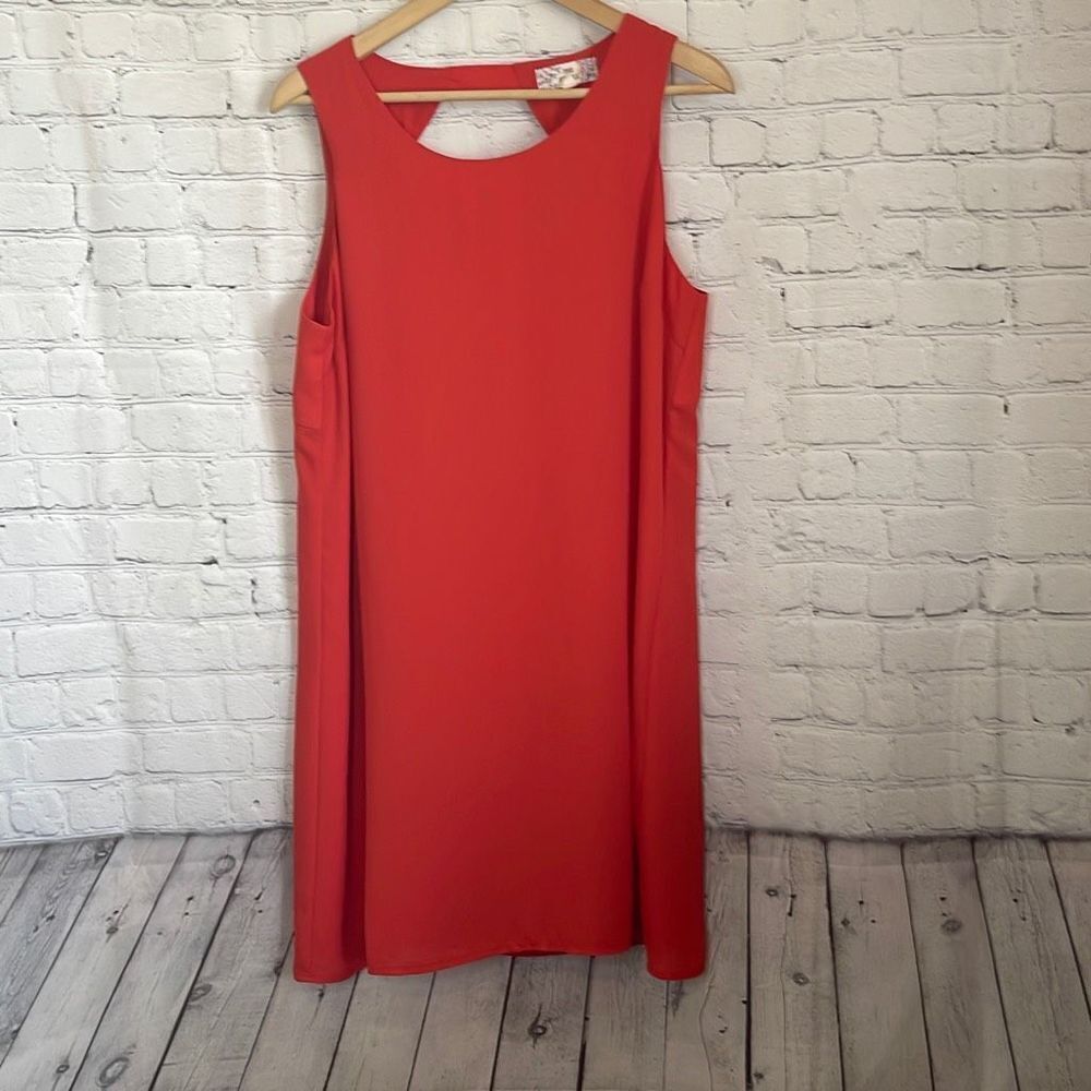 Pink republic Women’s Orange Sleeveless  Midi cut out‎ back Dress size xl
